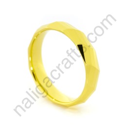 แหวนทังสเตนคาร์ไบด์สีทอง ลายเหลี่ยมเพชร (4มม.)