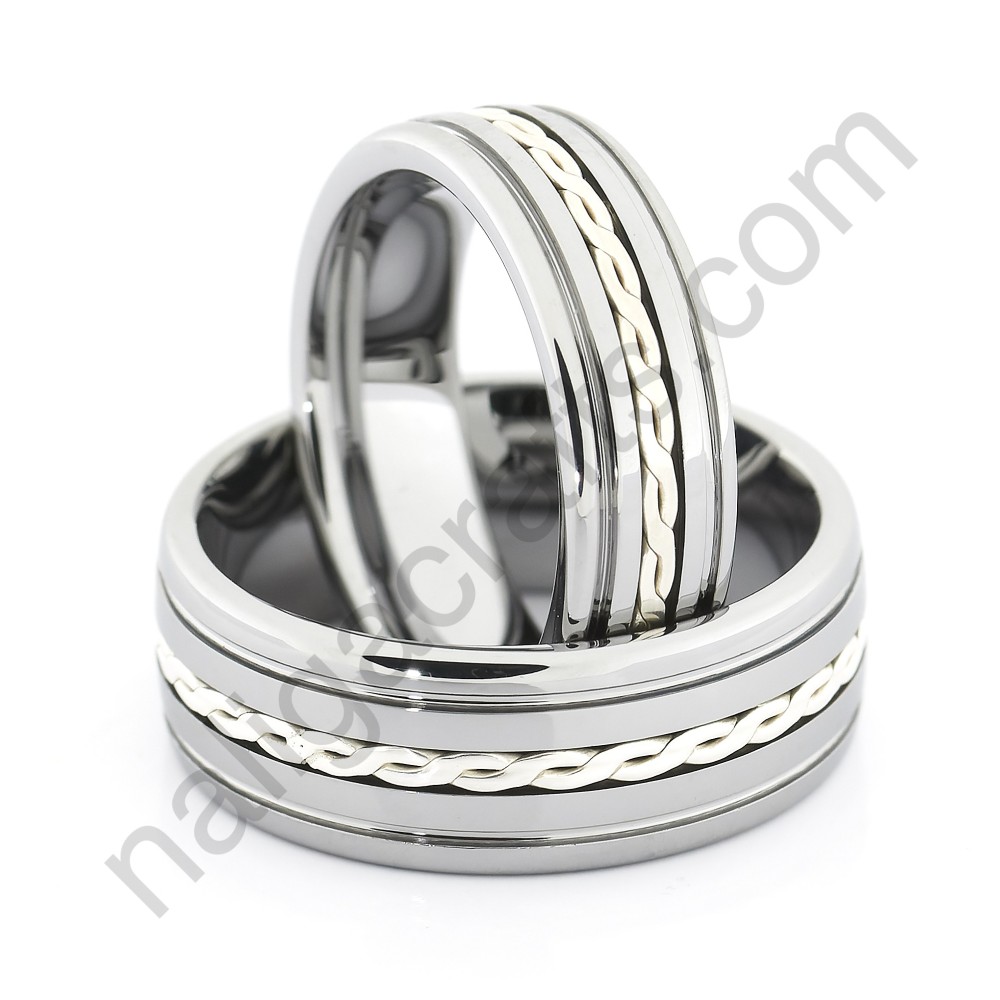 Silver Twist Domed Couple Set