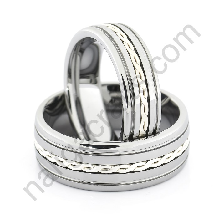 Silver Twist Domed Couple Set