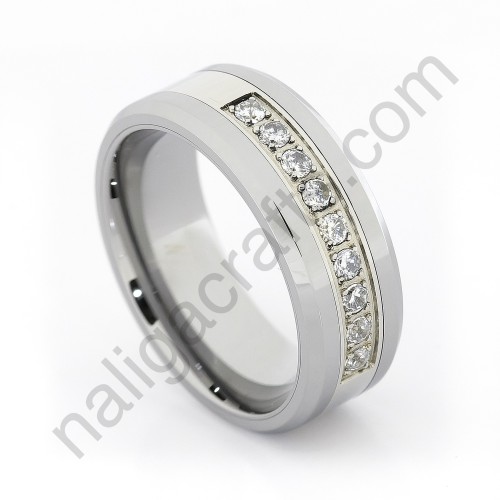 Stones In Silver Bevel 8mm