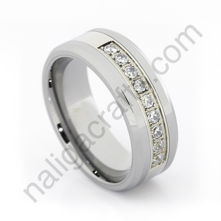 Stones In Silver Bevel 8mm