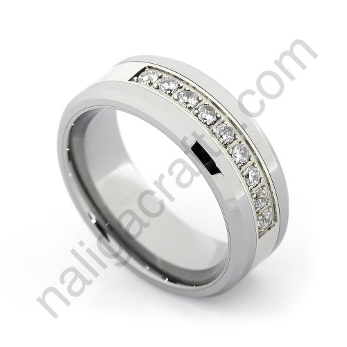 Stones In Silver Bevel 8mm