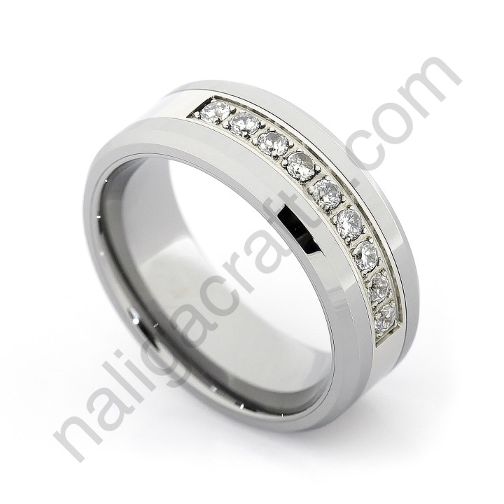Stones In Silver Bevel 8mm