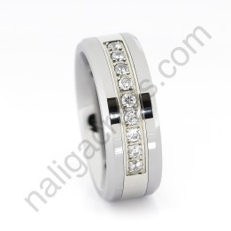 Stones In Silver Bevel 8mm