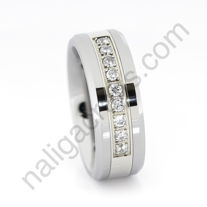 Stones In Silver Bevel 8mm
