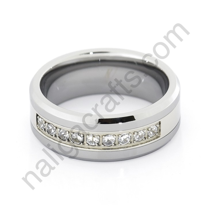 Stones In Silver Bevel 8mm