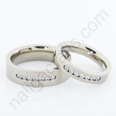 แหวนคู่ 7 Stones Titanium แหวนคู่ 7 Stones Titanium
