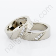 แหวนคู่ Diagonal Stones