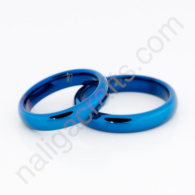 แหวนคู่ Domed Blue (4มม)