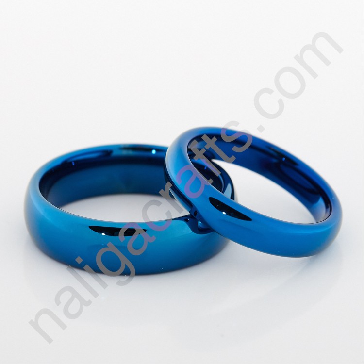 แหวนคู่ Domed Blue (4&6มม)