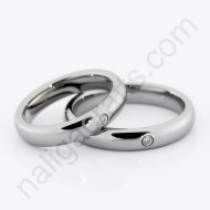 แหวนคู่ Domed Grey with Stone แหวนคู่ Domed Grey with Stone