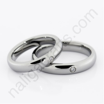 แหวนคู่ Domed Grey with Stone