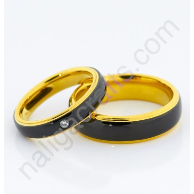 แหวนคู่ Black Gold and Stone