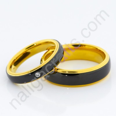 แหวนคู่ Black Gold and Stone