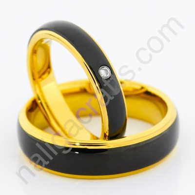 แหวนคู่ Black Gold and Stone