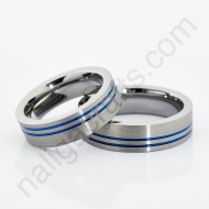 แหวนคู่ Offset blue lines แหวนคู่ Offset blue lines