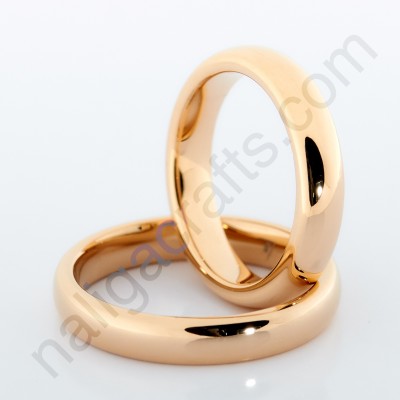 แหวนคู่ Domed Pink