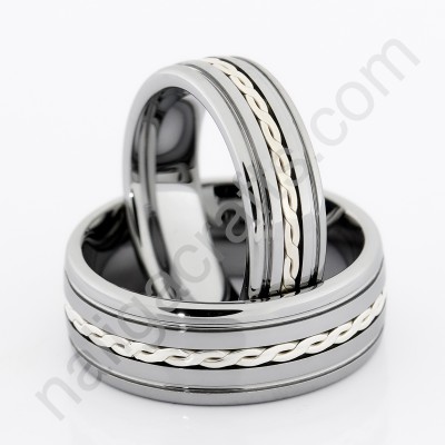 แหวนคู่ Silver Twist Domed แหวนคู่ Silver Twist Domed